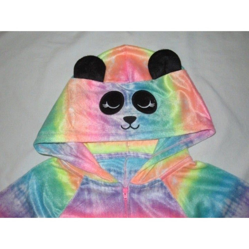 NEW One-Piece Pajamas Fleece L (10-12) Blanket Sleeper Union Suit Hooded Panda